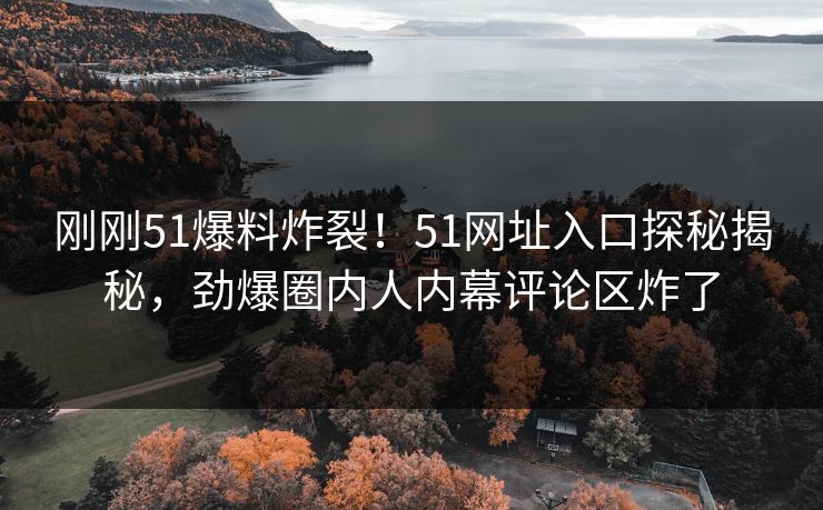 刚刚51爆料炸裂！51网址入口探秘揭秘，劲爆圈内人内幕评论区炸了